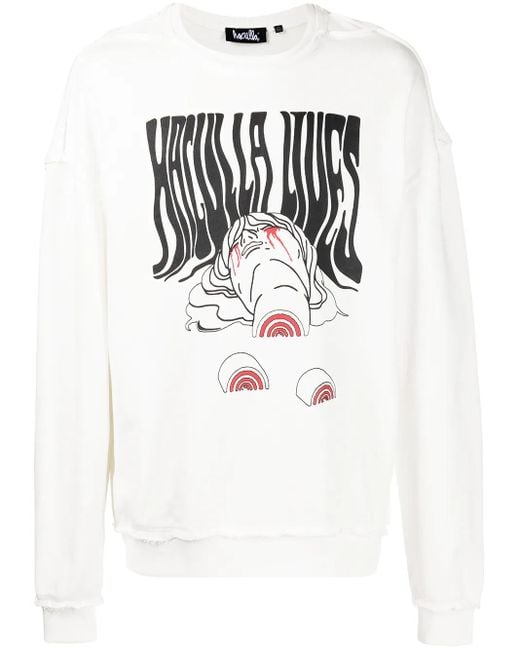 Haculla White Logo-Print Jumper for men
