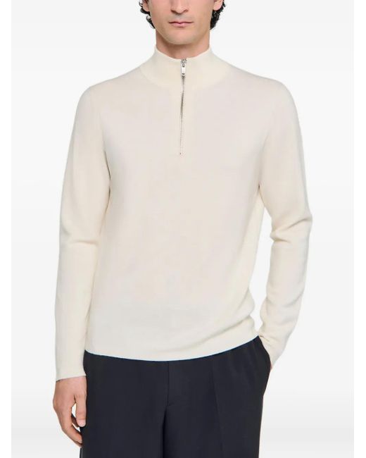 Sandro Trui Met Hoge Hals En Rits in het White voor heren