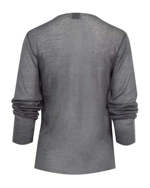 Deiji Studios Gray Long-Sleeve Ribbed T-Shirt