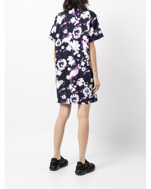 adidas T-Shirtkleid mit Blumen-Print in Lila | Lyst DE