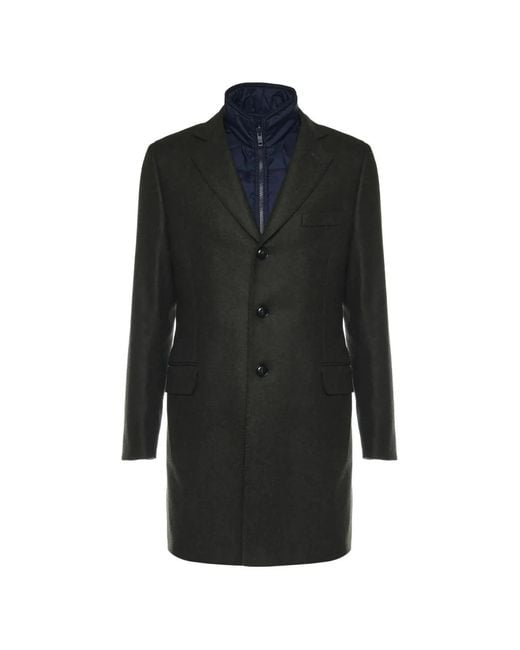 Fay Black Pocketsquare Slit Gilet And Coat (Set Of Two) for men