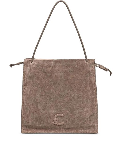 Coccinelle Brown Große Dulse Tote Bag mit Logo-Prägung