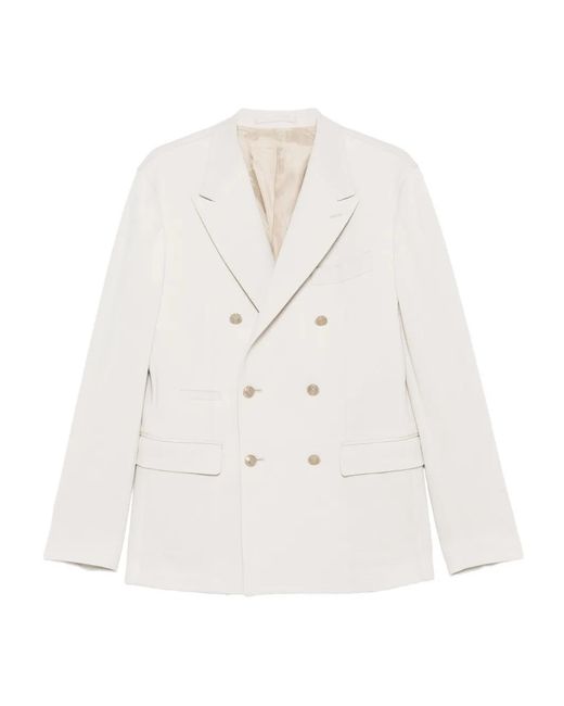 Eleventy White Double-Breasted Blazer for men