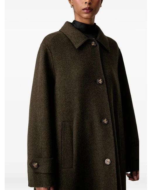 ViCOLO Black Button-Up Collared Coat