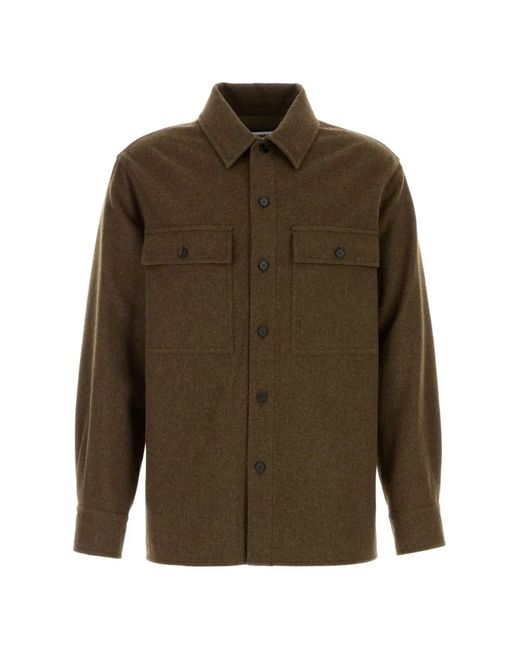 Jil Sander Green Long-Sleeve Button-Up Shirt for men