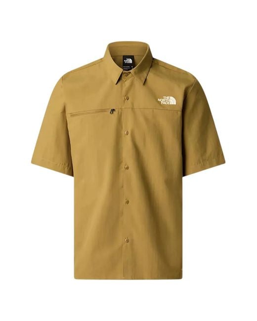 The North Face Yellow Flashdry Short-Sleeve Shirt for men