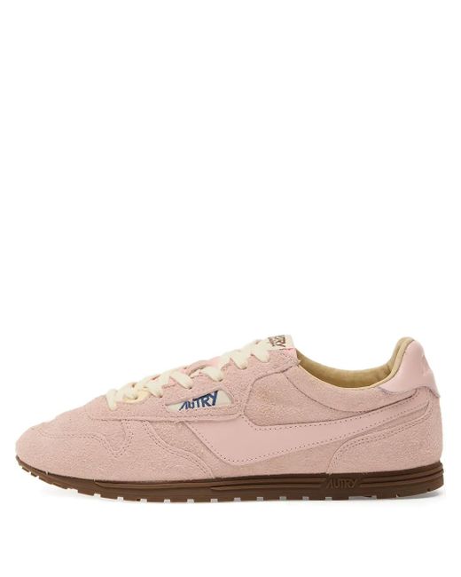 Autry Pink Windspin Suede Sneakers