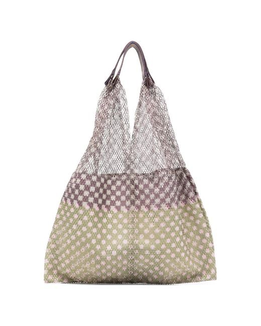 Epice Natural Check-Pattern Tote Bag