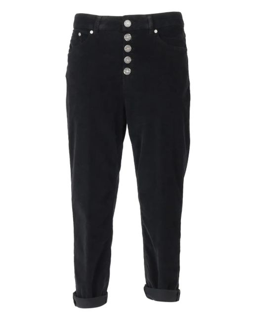 Dondup ボタントリム コーデュロイパンツ Black