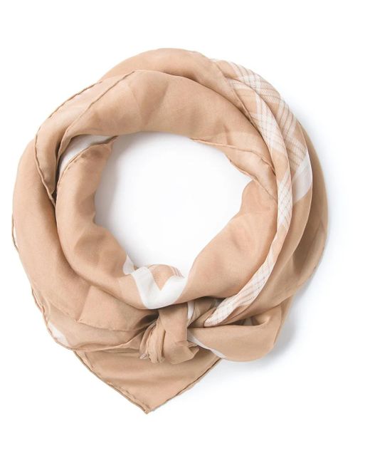 Agnona Checked Scarf White