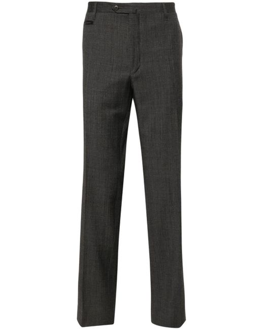 Corneliani Mini-check tailored trousers in Gray für Herren