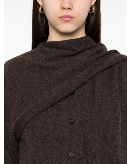 Ferragamo Brown Scark-Detail Cardigan