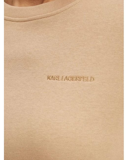 Karl Lagerfeld Natural Logo-Embroidered Sweatshirt