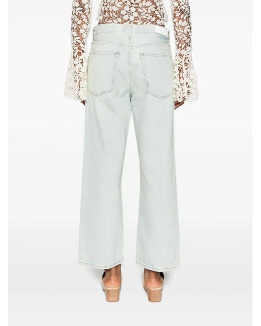 Re/done White Loose Crop Jeans