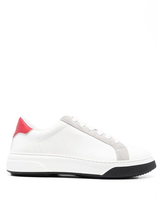 DSquared² White Panelled Low-Top Sneakers for men