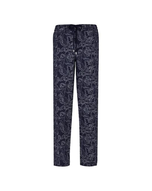 Vilebrequin Blue Printed Drawstring Trousers for men