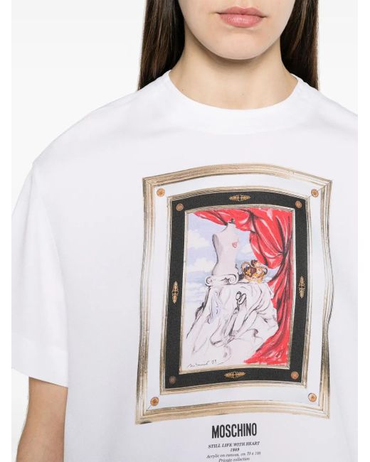 Moschino White Blouse With Print