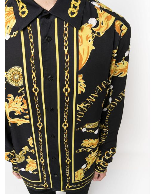 Versace Overhemd Met Barokprint in het Black voor heren