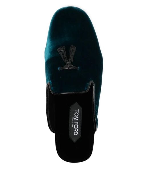 Tom Ford Green Velvet Slippers for men