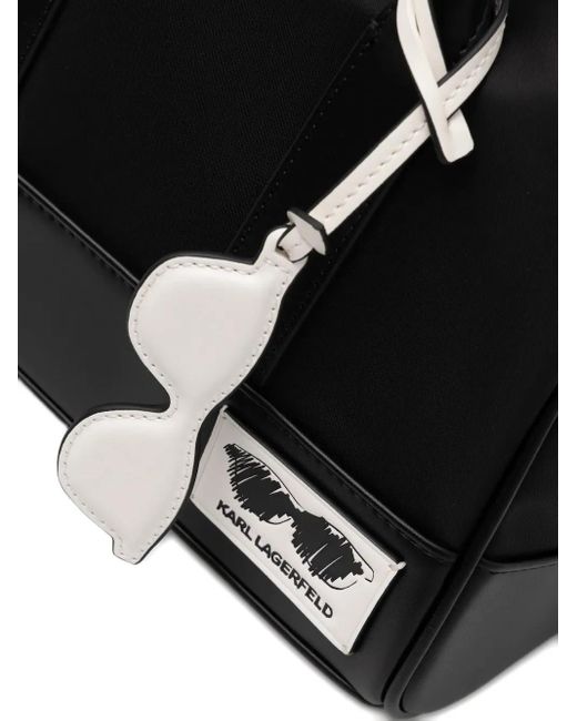 Borsa Tote Con Applicazione di Karl Lagerfeld in Black