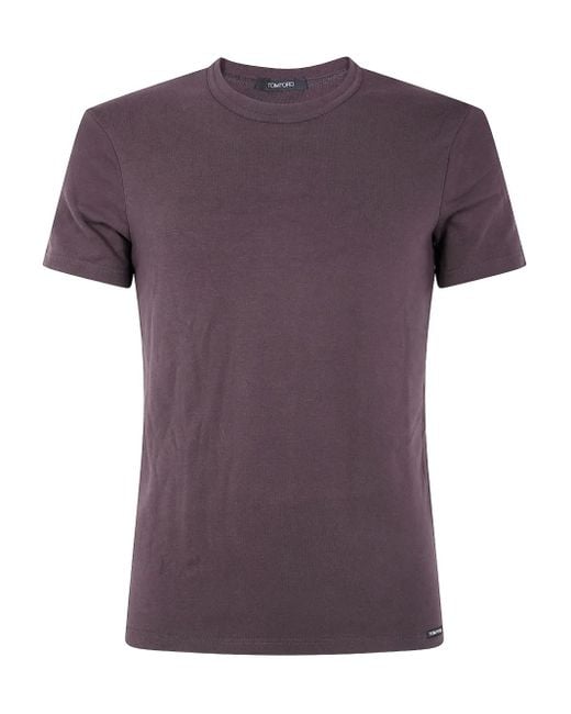 Tom Ford Purple Crew-Neck Short-Sleeve T-Shirt for men