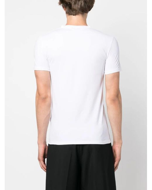 Zegna White V-Neck Stretch-Cotton T-Shirt for men