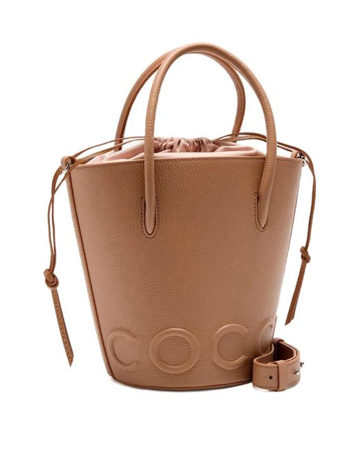 Coccinelle Brown Myrtha Maxi Logo Bucket Bag