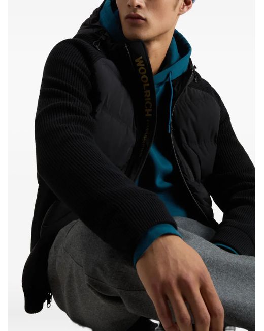 Woolrich Black Hybrid Jacket for men