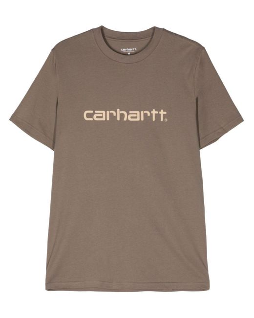 Carhartt Gray Script Cotton T-shirt for men
