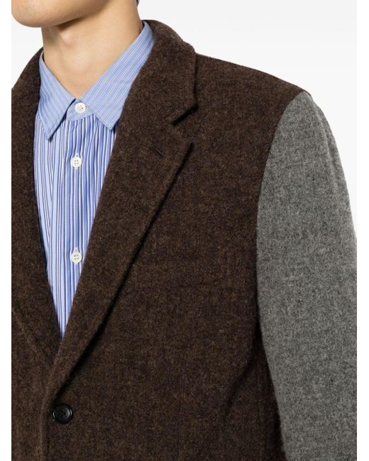 Manteau boutonné à design colour block Comme des Garçons pour homme en coloris Black