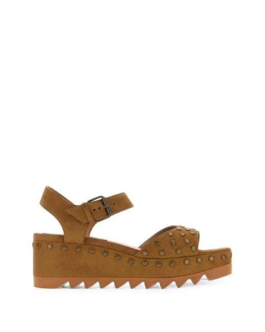 Stella McCartney Brown Elyse Stud-Embellished Sandals