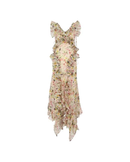 Marques'Almeida Metallic Floral-Print Asymmetric Dress