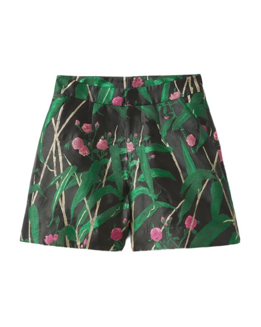 LaDoubleJ Good Butt Shorts Met Bloemenprint in het Green
