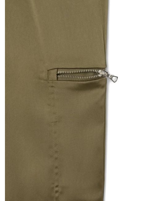 Lacoste Green Zip-Pocket Satin Trousers