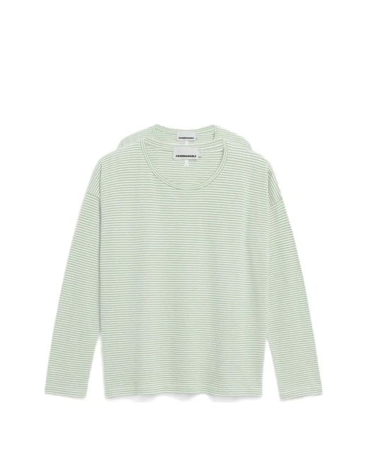 ARMEDANGELS Green Xianaa Striped Long-Sleeve T-Shirt