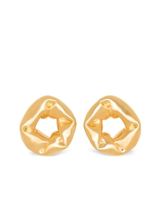 Completedworks Metallic Oversized Scrunch Earrings