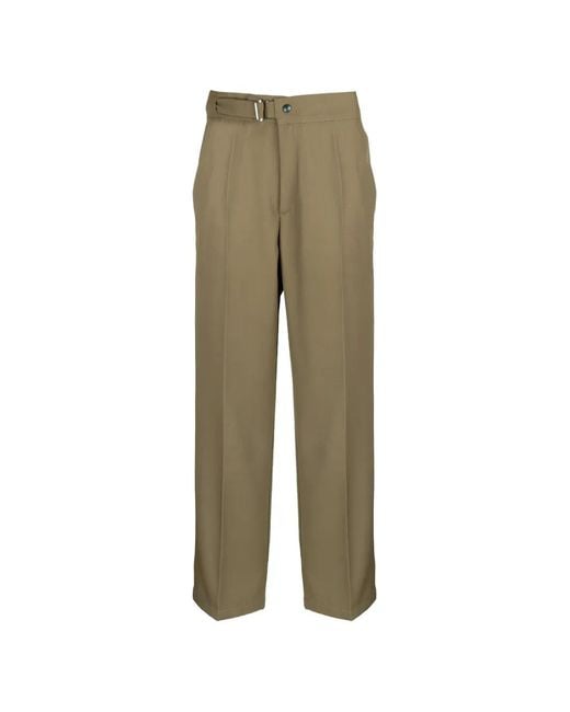 Costumein Green Buckle-Fastening Pleated Trousers for men