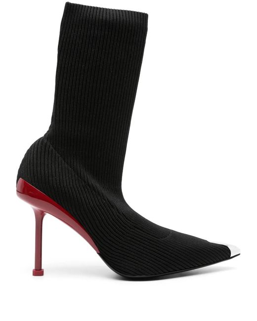 McQueen Black Heeled Sock Boots
