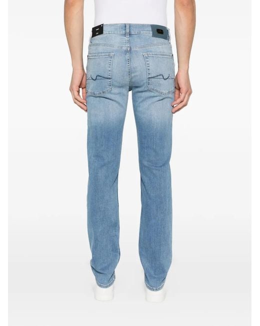7 For All Mankind Blue Slimmy Jeans for men