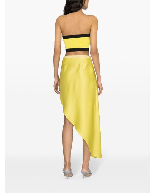 Elisabetta Franchi Yellow Draped Crepe Miniskirt