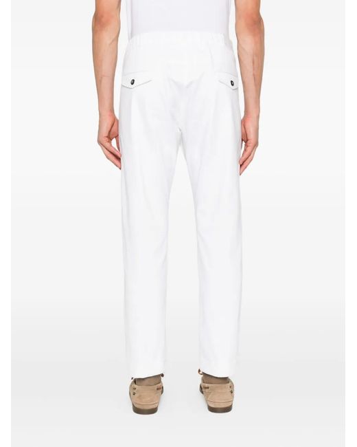 Eleventy White Drawstring Trousers for men