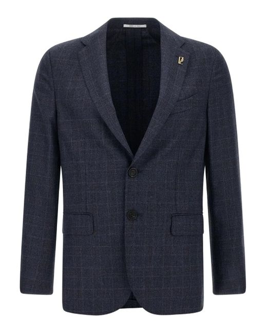 Pal Zileri Geruite Blazer Met Enkele Rij Knopen in het Blue voor heren