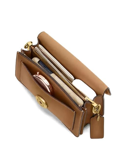 COACH Brown Tabby C-Logo Shoulder Bag