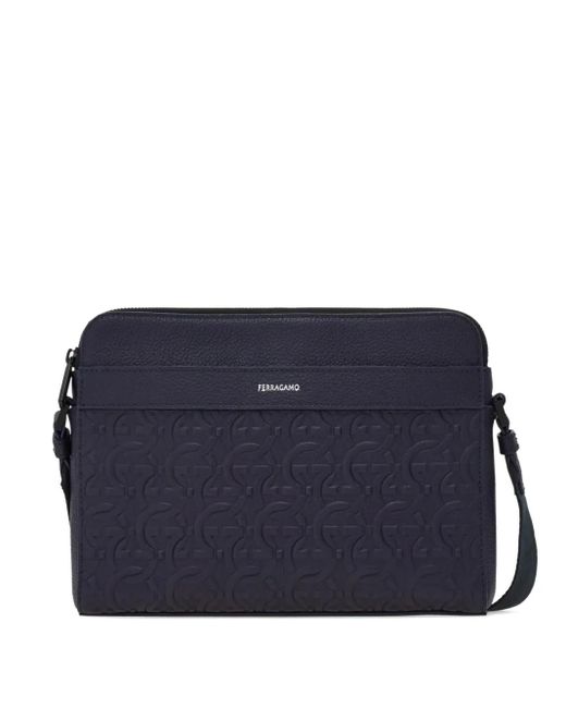 メンズ Ferragamo ガンチーニ ショルダーバッグ Blue