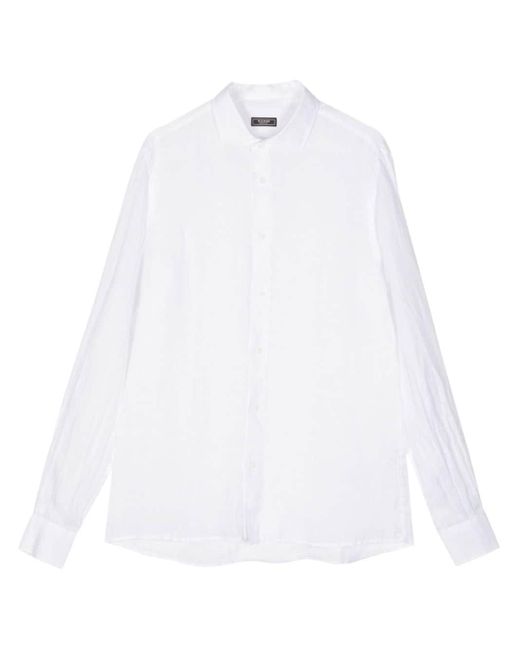 Peserico White Long-sleeve Linen Shirt for men