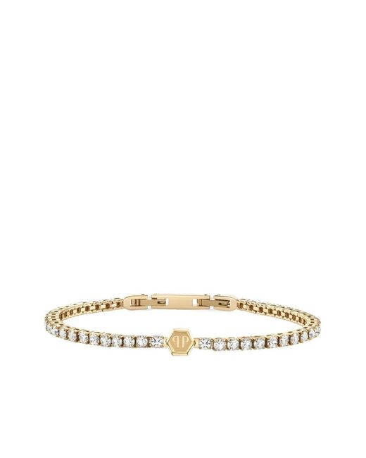 Philipp Plein White Crystal-Embellished Tennis Bracelet