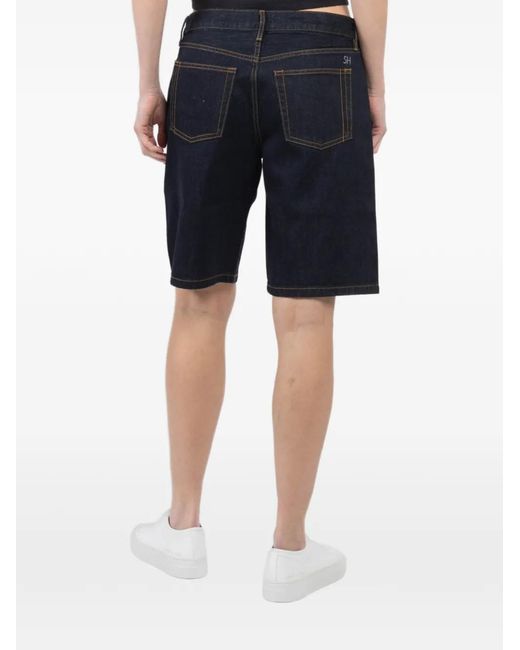 Still Here Blue Pocket Denim Shorts