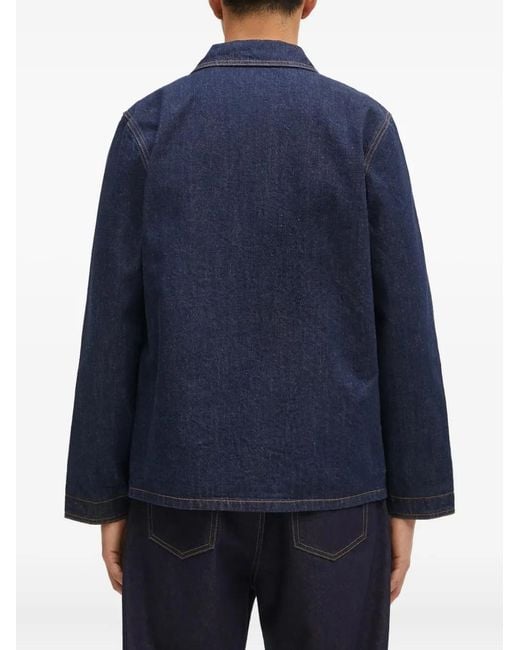 A.P.C. Blue Contrast-Pocket Denim Jacket for men