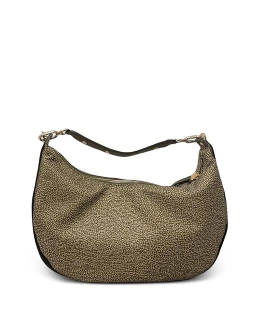 Borbonese Green Medium Frame Dotted Hobo Shoulder Bag
