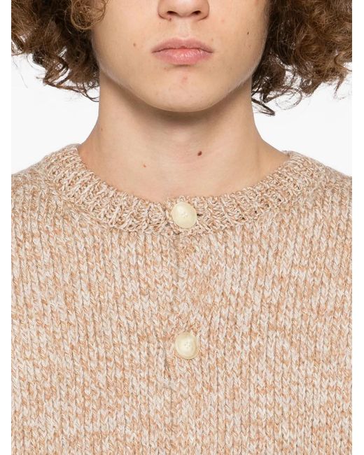 Auralee Natural Gauge Crew-Neck Cardigan for men
